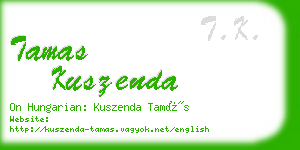 tamas kuszenda business card